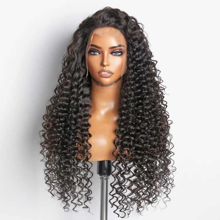 200% Density 13x4 Full Frontal Lace Wig Deep Wave