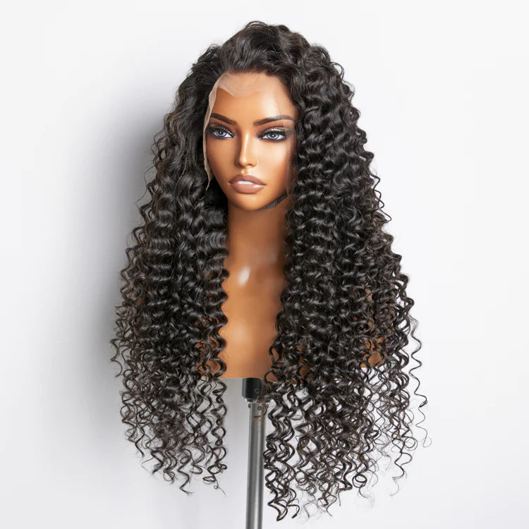 200% Density 13x4 Full Frontal Lace Wig Deep Wave